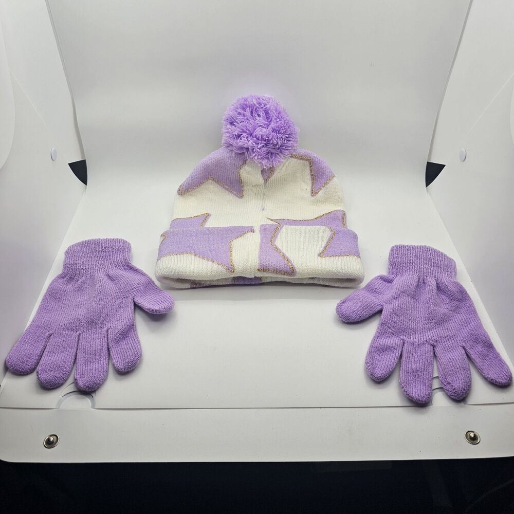 Berkshire Fashions Kids' Shooting Star Pom Beanie Hat & Glove Set